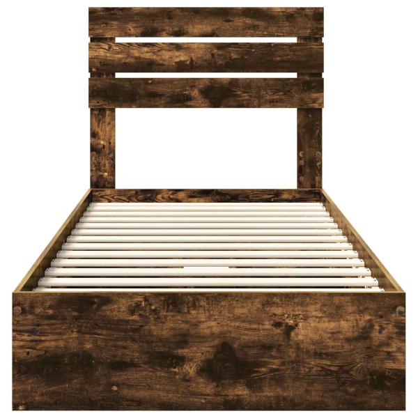 Bettrahmen Geräucherte Eiche 90 x 200 cm Holzwerkstoff