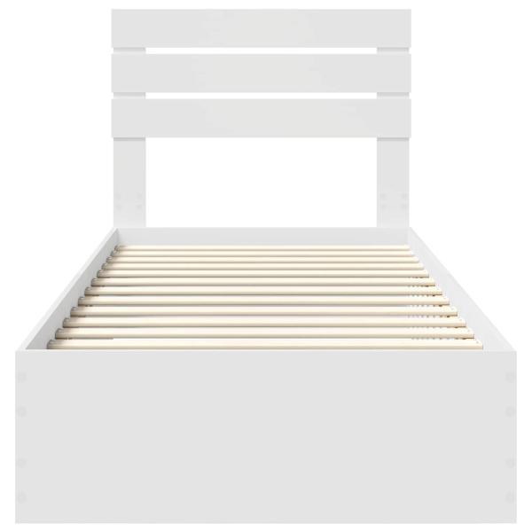 Bettrahmen Weiß und Silber 75 x 190 cm Holzwerkstoff