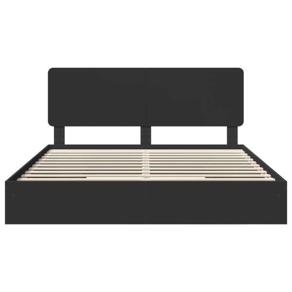 Bettrahmen mit Schubladen Schwarz 200 x 200 cm Holzwerkstoff