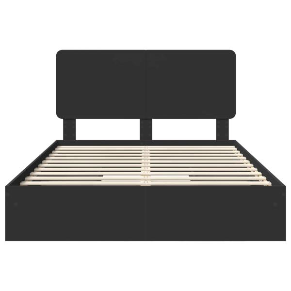 Bettrahmen mit Schubladen Schwarz 150 x 200 cm Holzwerkstoff