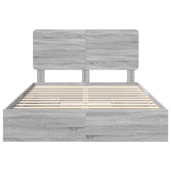 Bettrahmen Graues Sonoma 140 x 200 cm Holzwerkstoff