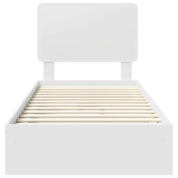 Bettrahmen mit Schubladen Weiß 90 x 190 cm Holzwerkstoff