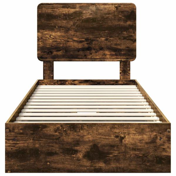 Bettrahmen Geräucherte Eiche 75 x 190 cm Holzwerkstoff