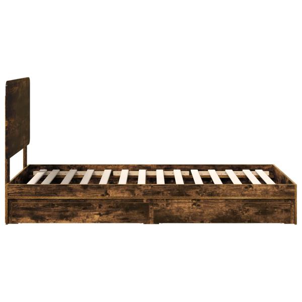 Bettrahmen Geräucherte Eiche 75 x 190 cm Holzwerkstoff