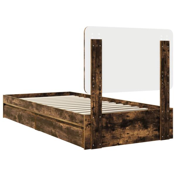 Bettrahmen Geräucherte Eiche 75 x 190 cm Holzwerkstoff