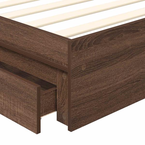 Bettrahmen Braun Eichen-Optik 75 x 190 cm Holzwerkstoff