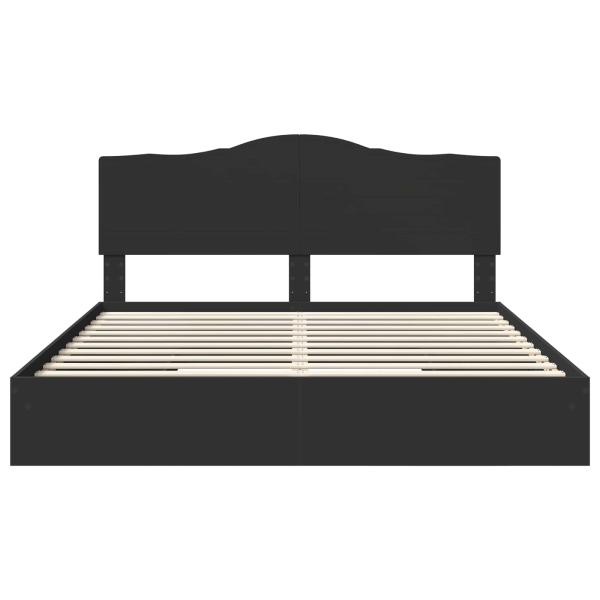 Bettrahmen mit Schubladen Schwarz 200 x 200 cm Holzwerkstoff