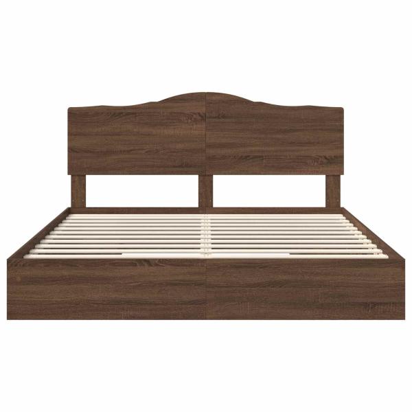 Bettrahmen Braun Eichen-Optik 200 x 200 cm Holzwerkstoff