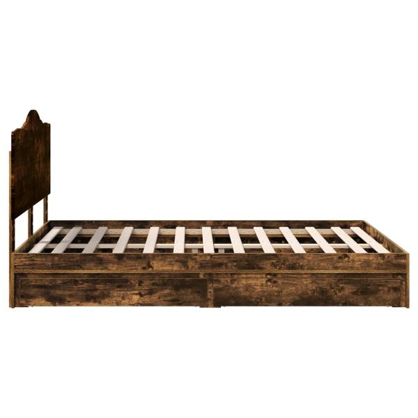Bettrahmen Geräucherte Eiche 140 x 190 cm Holzwerkstoff