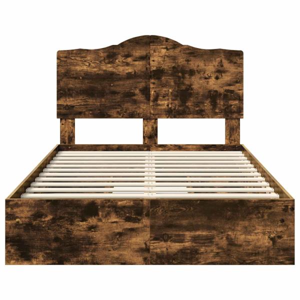 Bettrahmen Geräucherte Eiche 135 x 190 cm Holzwerkstoff
