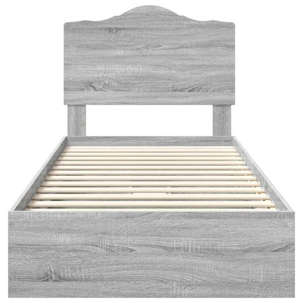 Bettrahmen Graues Sonoma 100 x 200 cm Holzwerkstoff