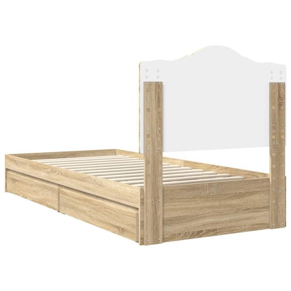 Bettrahmen mit Kopfteil Sonoma-Eiche 90 x 200 cm Holzwerkstoff