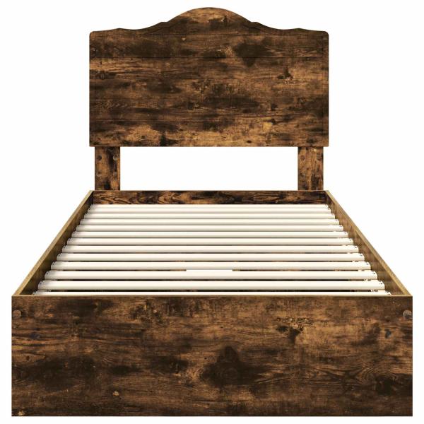 Bettrahmen Geräucherte Eiche 90 x 190 cm Holzwerkstoff