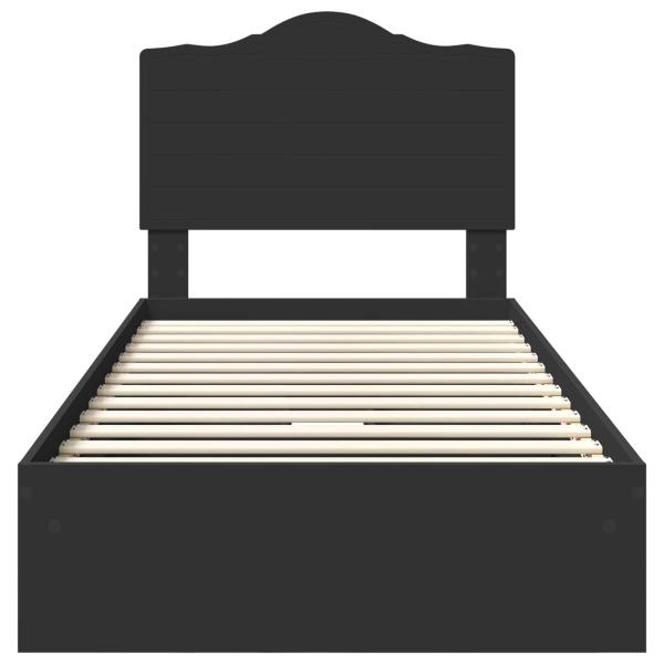 Bettrahmen mit Schubladen Schwarz 75 x 190 cm Holzwerkstoff