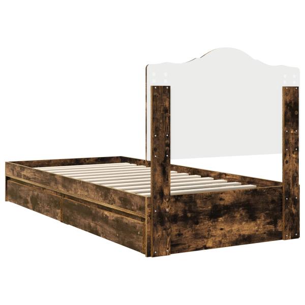 Bettrahmen Geräucherte Eiche 75 x 190 cm Holzwerkstoff