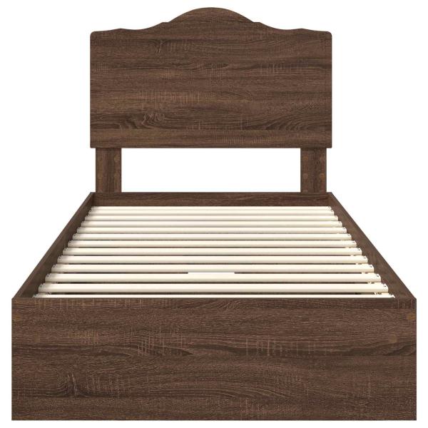 Bettrahmen Braun Eichen-Optik 75 x 190 cm Holzwerkstoff