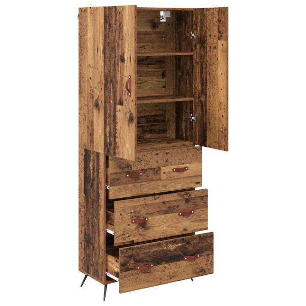 Highboard Wandmontiert Altholz 69,5 x 34 x 180 cm Holzwerkstoff