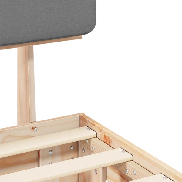 Bettgestell mit gepolstertem Kopfteil Hellgrau 120 x 200 cm