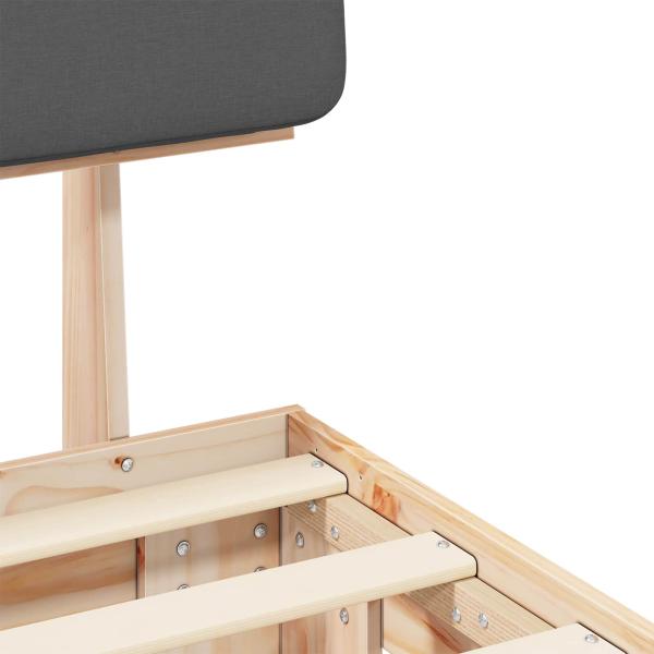 Bettgestell mit gepolstertem Kopfteil Dunkelgrau 120 x 200 cm