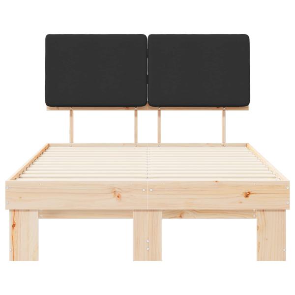 Bettgestell mit gepolstertem Kopfteil Schwarz 120 x 200 cm