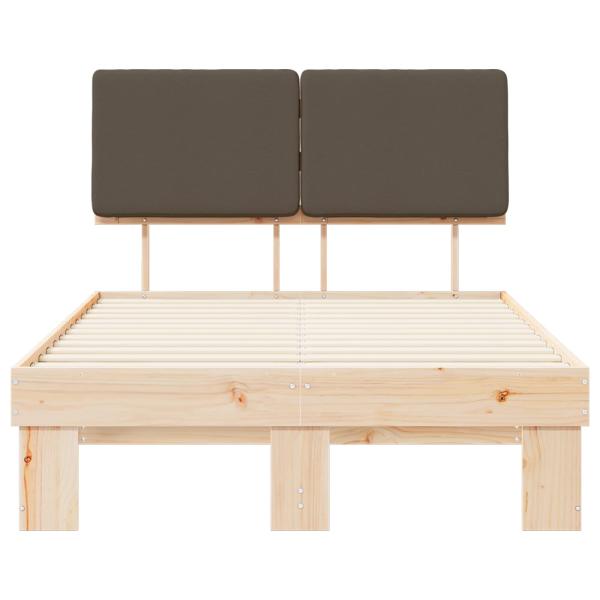 Bettgestell mit gepolstertem Kopfteil Taupe 120 x 200 cm