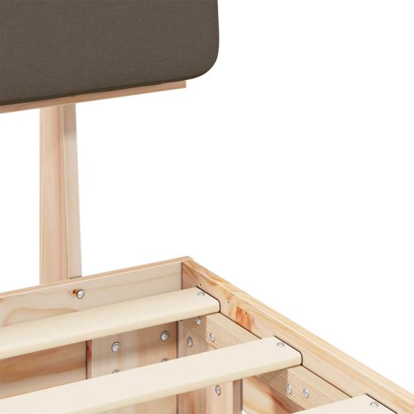 Bettgestell mit gepolstertem Kopfteil Taupe 120 x 200 cm