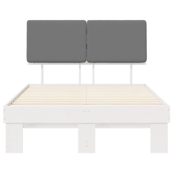 Bettgestell mit gepolstertem Kopfteil Hellgrau 120 x 200 cm