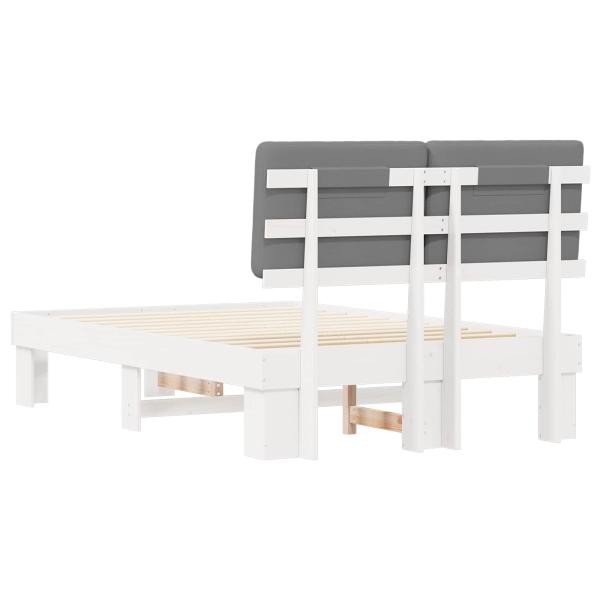 Bettgestell mit gepolstertem Kopfteil Hellgrau 120 x 200 cm