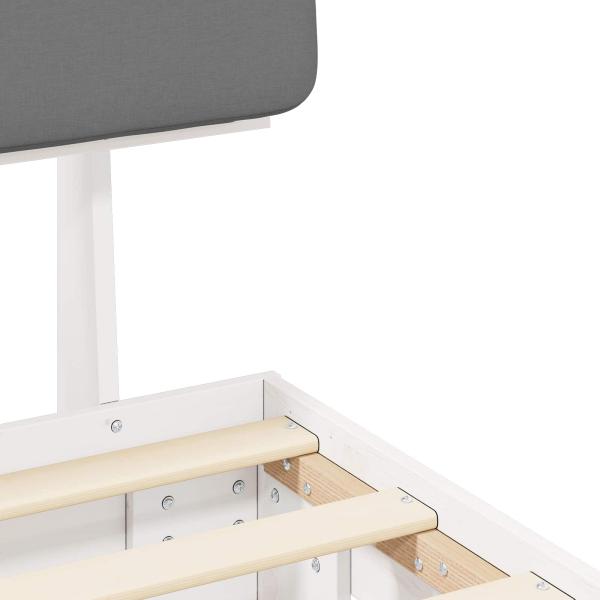 Bettgestell mit gepolstertem Kopfteil Hellgrau 120 x 200 cm