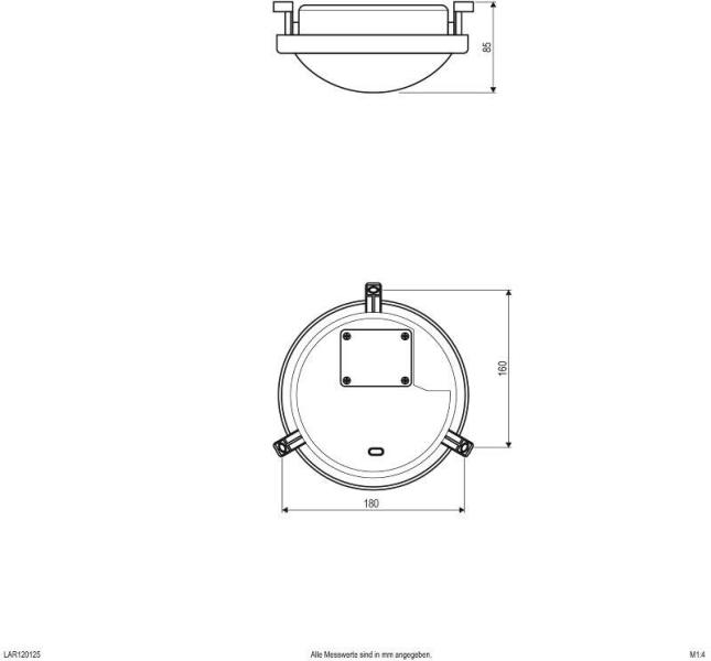 EVN LED Wandanbau, IP54, 220-240V, 12W, 3000K, 4000K, 6500K, 1100lm, 1200lm, 1150lm, weiß (LAR120125)