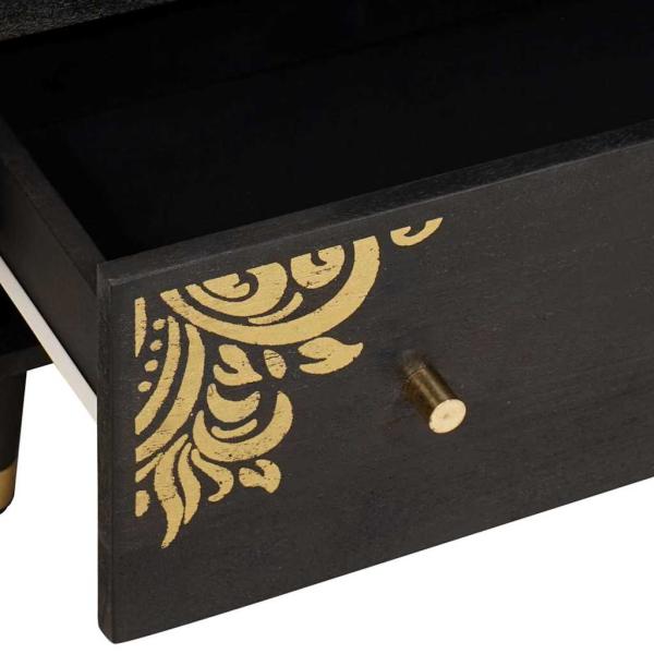 Sideboard 2 pcs Schwarz 60 x 33 x 75 cm Massivholz Mango