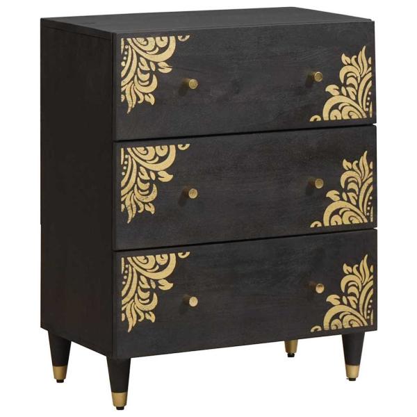 Badezimmerschrank-Set mit Regal 3 pcs Schwarz 180 x 33 x 75 cm