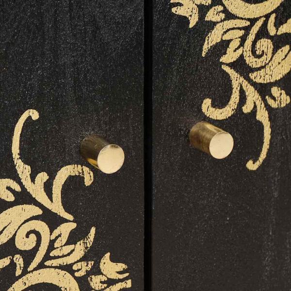 Badezimmerschrank-Set mit Regal 3 pcs Schwarz 180 x 33 x 75 cm