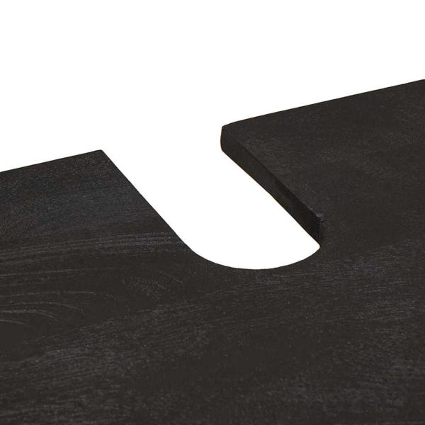 Badezimmerschrank-Set mit Tür 3 pcs Schwarz Massivholz Mango