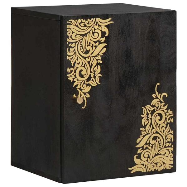 Badezimmerschrank-Set mit Tür 5 pcs Schwarz Massivholz Mango