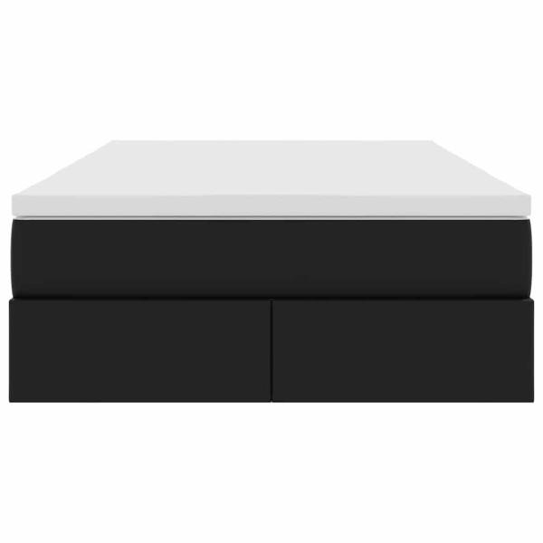 Aufbewahrungsbett mit Matratze Schwarz 120 x 200 cm Kunstleder
