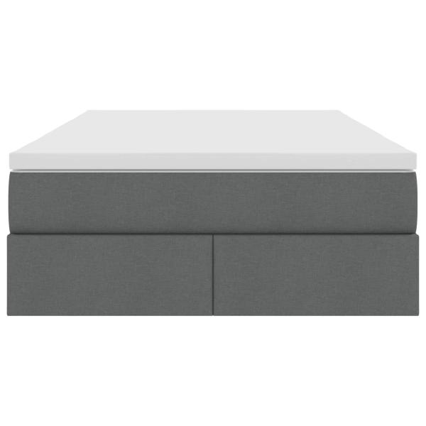 Aufbewahrungsbett mit Matratze Dunkelgrau 120 x 190 cm