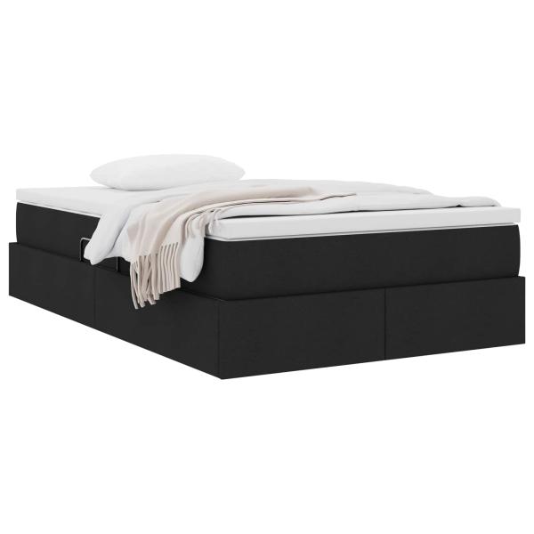 Aufbewahrungsbett mit Matratze Schwarz 120 x 190 cm Polyester