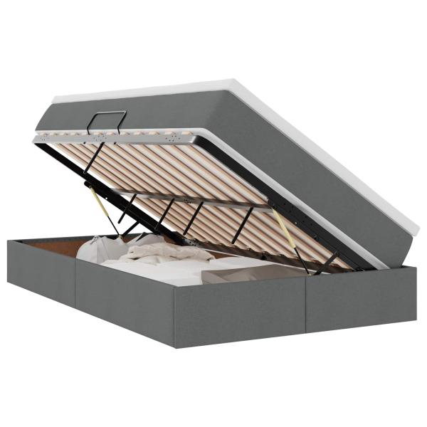 Aufbewahrungsbett mit Matratze Dunkelgrau 120 x 200 cm