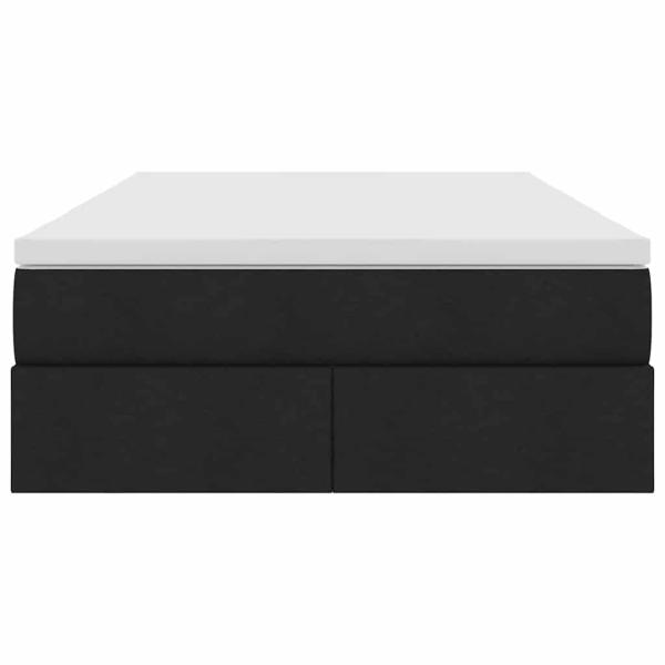 Aufbewahrungsbett mit Matratze Schwarz 120 x 200 cm Polyester