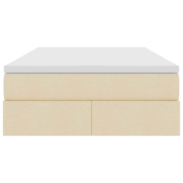 Aufbewahrungsbett mit Matratze Creme 120 x 200 cm Polyester