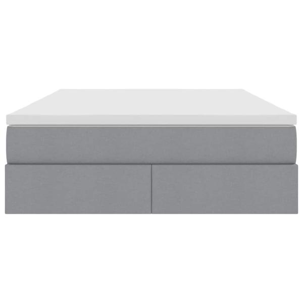 Aufbewahrungsbett mit Matratze Hellgrau 140 x 200 cm Polyester