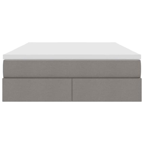 Aufbewahrungsbett mit Matratze Taupe 140 x 200 cm Polyester