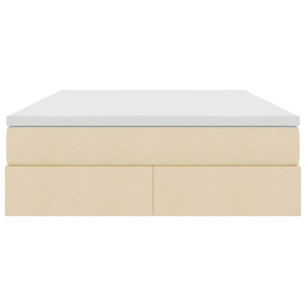 Aufbewahrungsbett mit Matratze Creme 140 x 200 cm Polyester