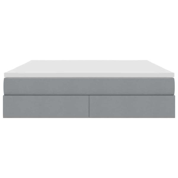Aufbewahrungsbett mit Matratze Hellgrau 180 x 200 cm Polyester