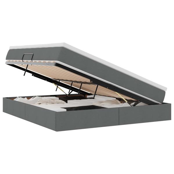Aufbewahrungsbett mit Matratze Dunkelgrau 180 x 200 cm