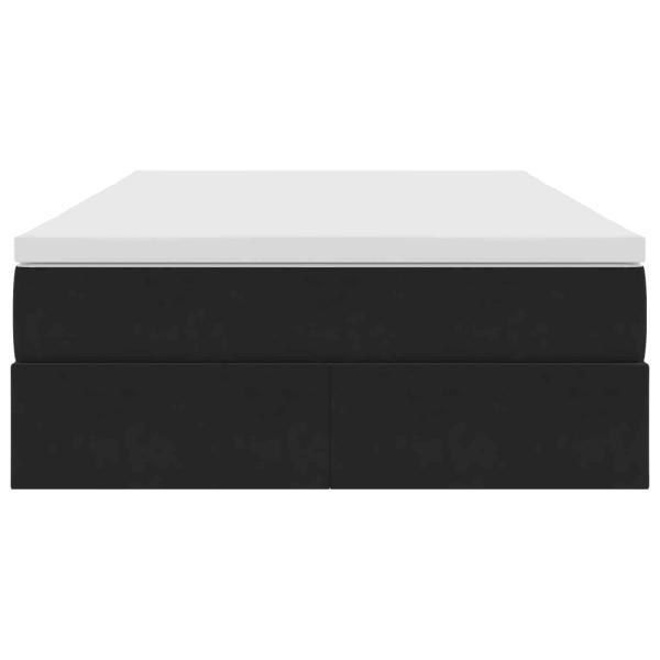 Aufbewahrungsbett mit Matratze Schwarz 120 x 190 cm Samt
