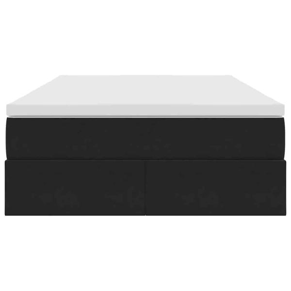 Aufbewahrungsbett mit Matratze Schwarz 120 x 200 cm Samt