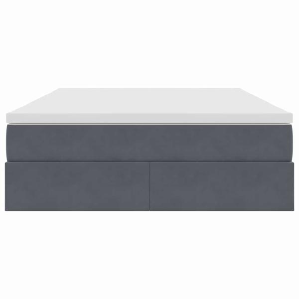 Aufbewahrungsbett mit Matratze Dunkelgrau 140 x 200 cm Samt