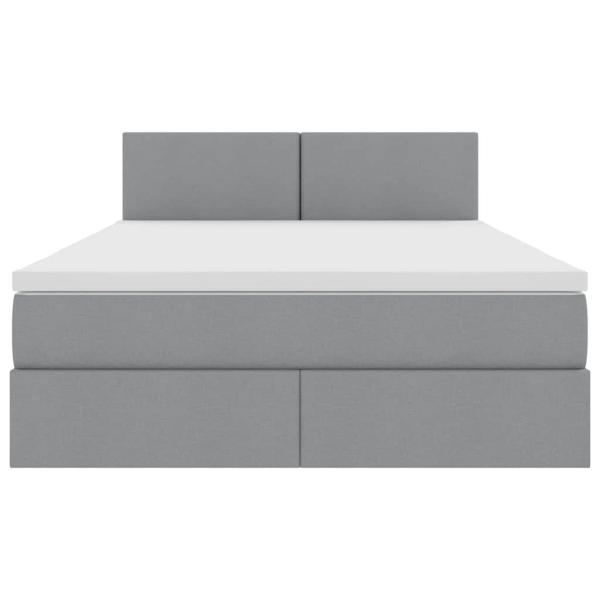 Aufbewahrungsbett mit Matratze Hellgrau 140 x 200 cm